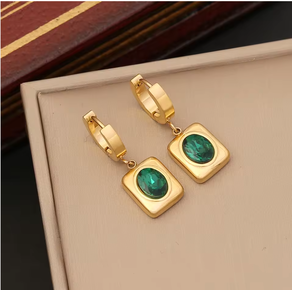 Bracelet Necklace and Earring Set For Women - 18k Gold Plated Stainless Steel