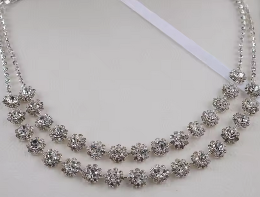 Classic Rhinestone Necklace & Earring Set For Women
