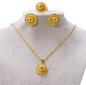 Minimalistic Necklace,Rings,Earrings Set For Women- 24K Gold Plated Alloy