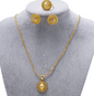 Minimalistic Necklace,Rings,Earrings Set For Women- 24K Gold Plated Alloy
