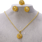 Minimalistic Necklace,Rings,Earrings Set For Women- 24K Gold Plated Alloy