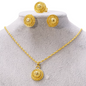 Minimalistic Necklace,Rings,Earrings Set For Women- 24K Gold Plated Alloy