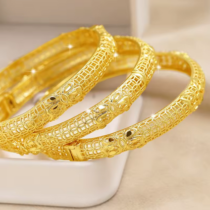 Trendy Charm Bangles For Women - 24K Gold-Plated