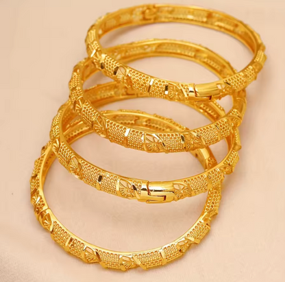 Trendy Charm Bangles For Women - 24K Gold-Plated