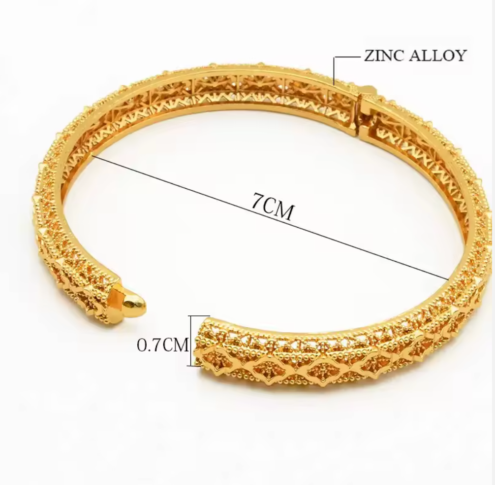 Trendy Charm Bangles For Women - 24K Gold-Plated
