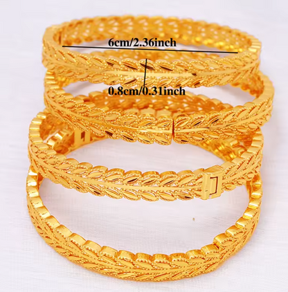 Trendy Charm Bangles For Women - 24K Gold-Plated