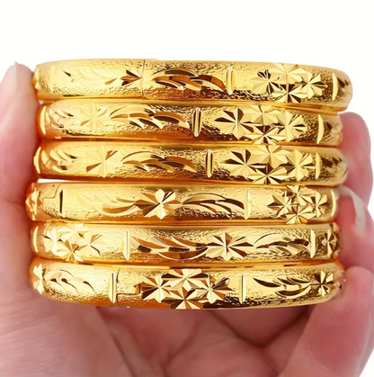 Trendy Charm Bangles For Women - 24K Gold-Plated