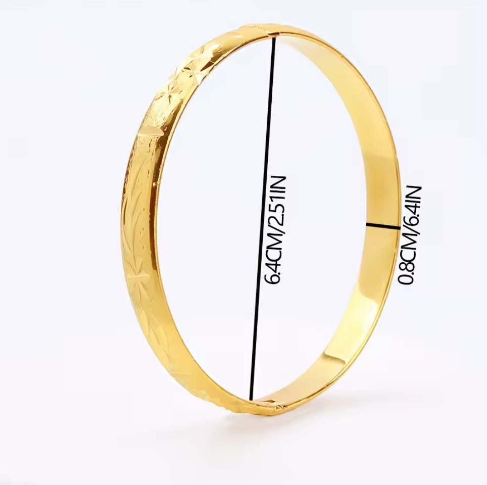 Trendy Charm Bangles For Women - 24K Gold-Plated