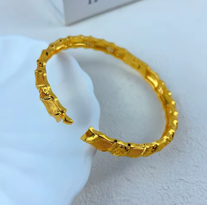 Trendy Charm Bangles For Women - 24K Gold-Plated