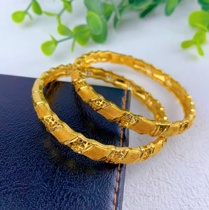 Trendy Charm Bangles For Women - 24K Gold-Plated