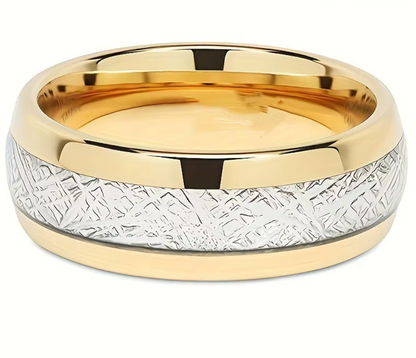 Crystal Diamond Couple Ring for Women Men - 18K Gold Plated Jewelry Stainless Steel