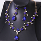 Starry Sky Flower Diamond Clavicular Chain Necklace Earring Set