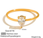 Dainty Zircon Eternity Thin Stackable Women's Rings - 18k Gold Plated Non Tarnish Jewelry Stainless Steel