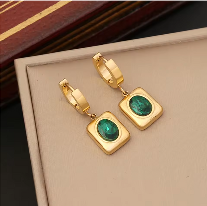 Bracelet Necklace and Earring Set For Women - 18k Gold Plated Stainless Steel