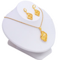 Trendy Women's  Necklace Pendant & Earrings Jewelry Set - 22k Gold Plated Brass