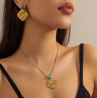 Flower, Butterfly, Pearl Necklace Earrings Sets for Women - 18k Gold Plated Stainless Steel