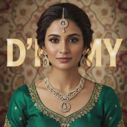 Baroque Crystal 3 Piece Bridal Earrings Necklace Jewelry Set