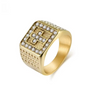 Retro Style Cross Design Ring For Men - 18K Gold Plated stainless Steel