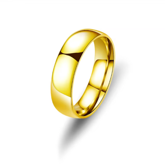 Unisex Band Rings - 18K Gold Plated Stainless Steel