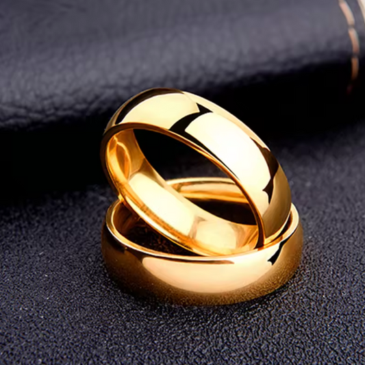 Unisex Band Rings - 18K Gold Plated Stainless Steel